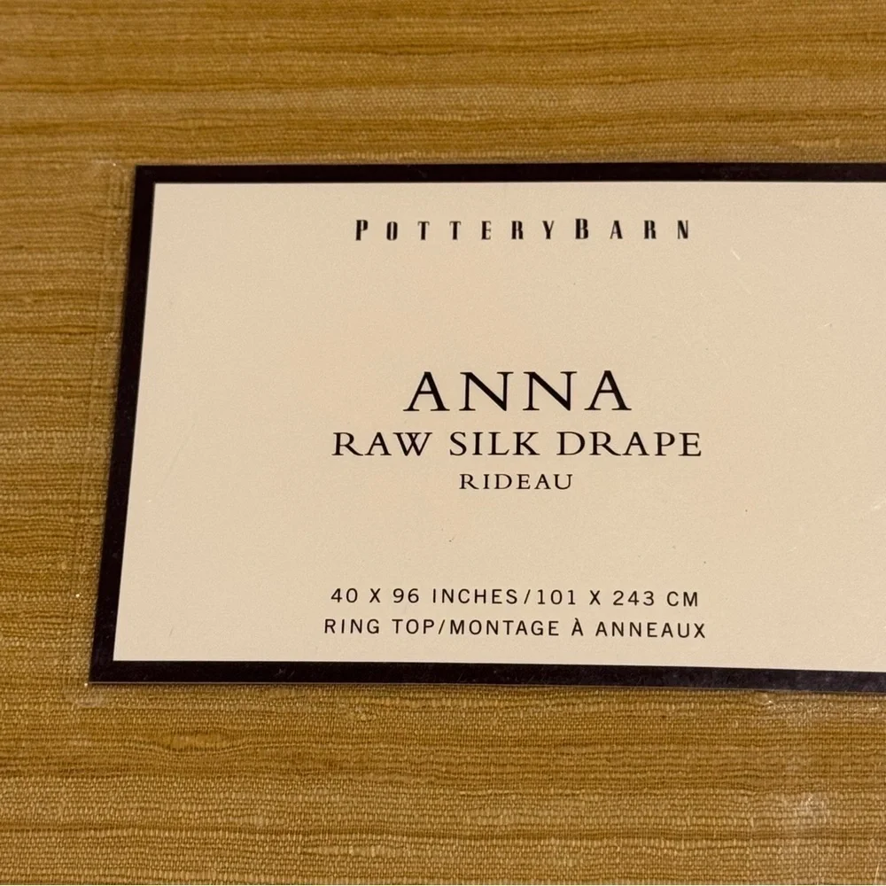Pottery Barn Anna Raw Silk Drape Rideau Gold 40x96